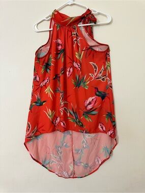 Red Tropical Halter Top by New York & Company